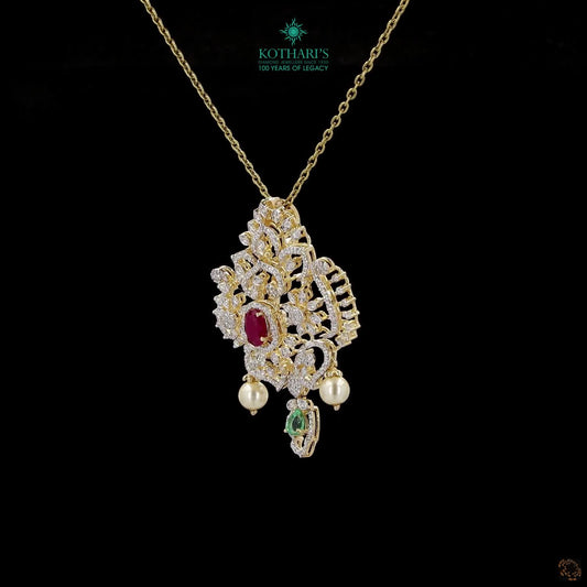 Emerald & Ruby Diamond Pendant