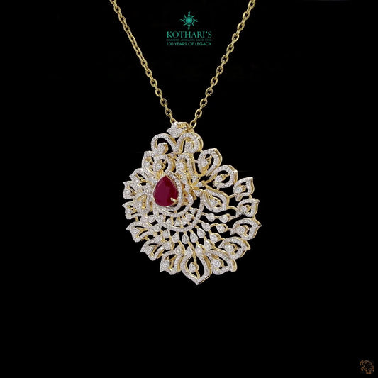 Emerald & Ruby Diamond Pendant