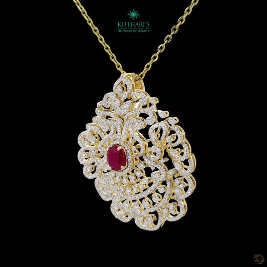 Emerald & Ruby Diamond Pendant