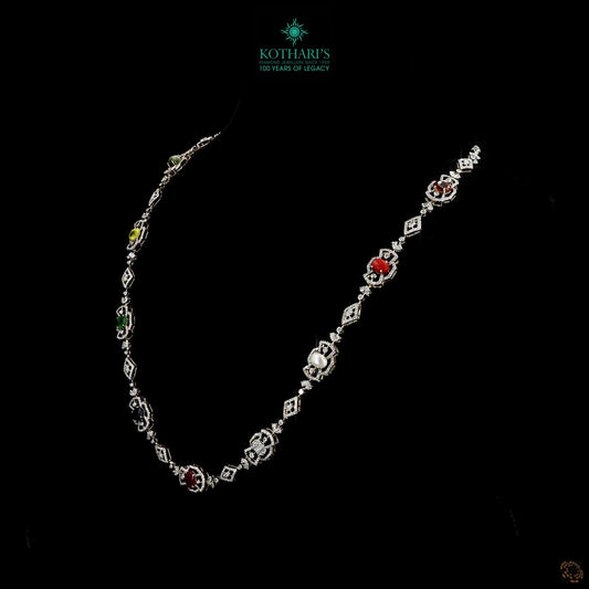 Navratna Stone Diamond Necklace