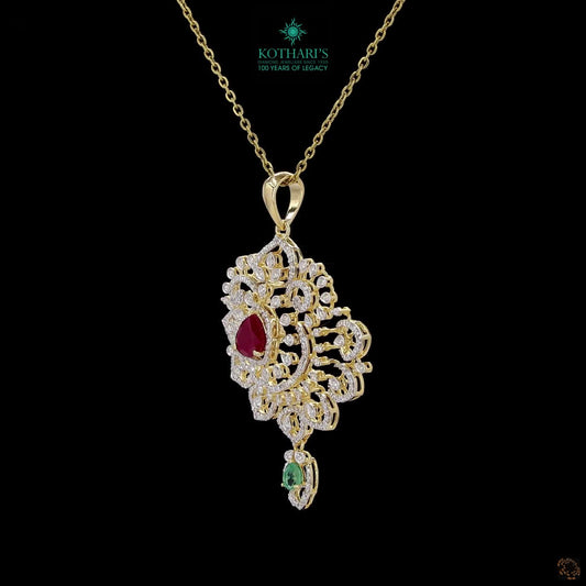 Emerald & Ruby Diamond Pendant