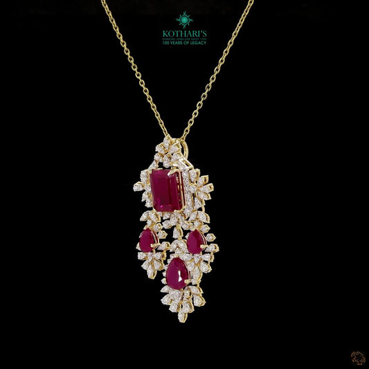 Emerald & Ruby Diamond Pendant