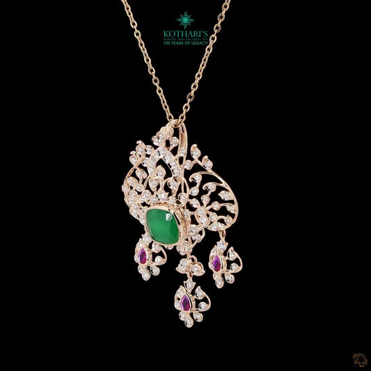 Emerald & Ruby Diamond Pendant