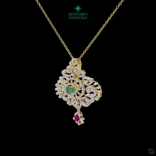 Emerald & Ruby Diamond Pendant