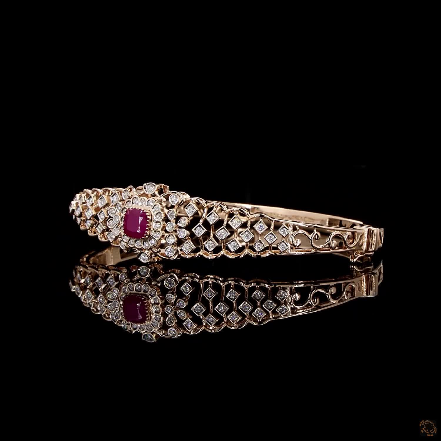 Ruby Diamond Bracelet in 18KT Rose Gold