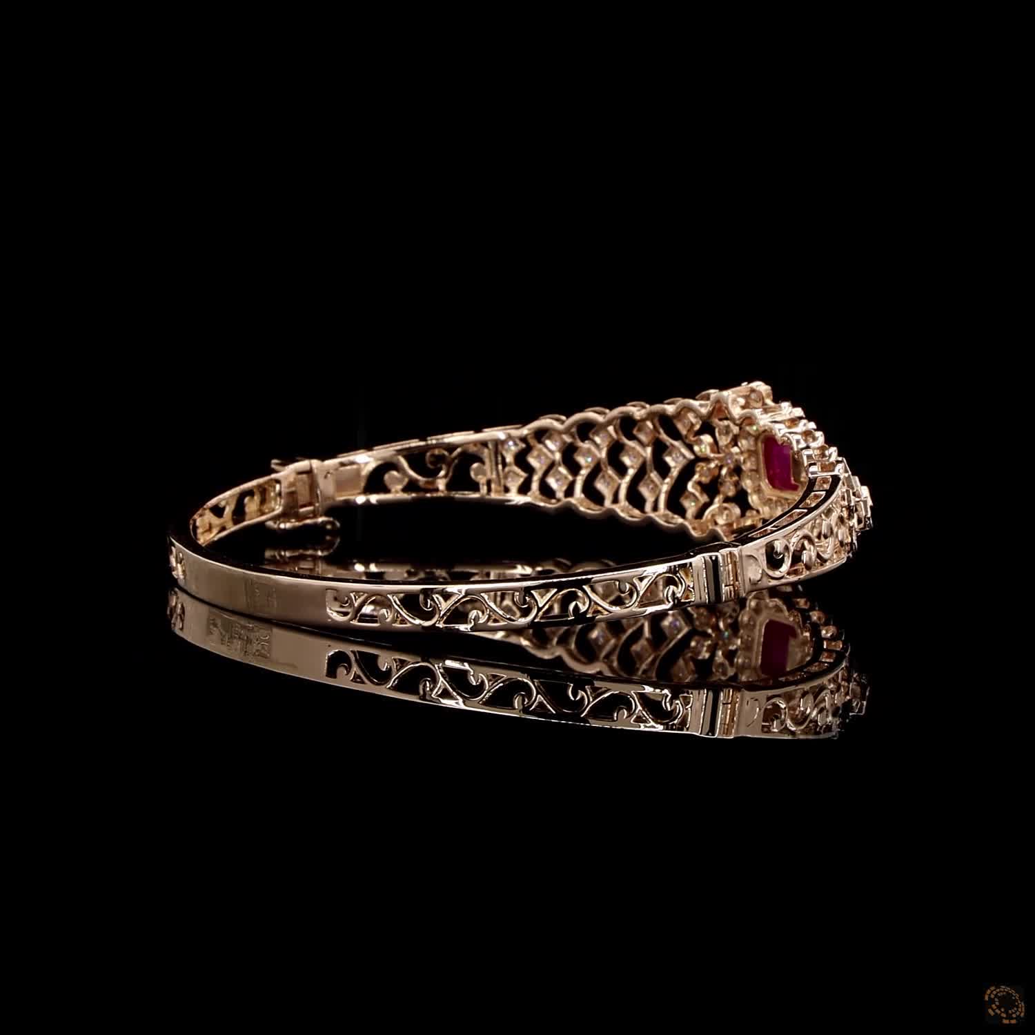 Ruby Diamond Bracelet in 18KT Rose Gold