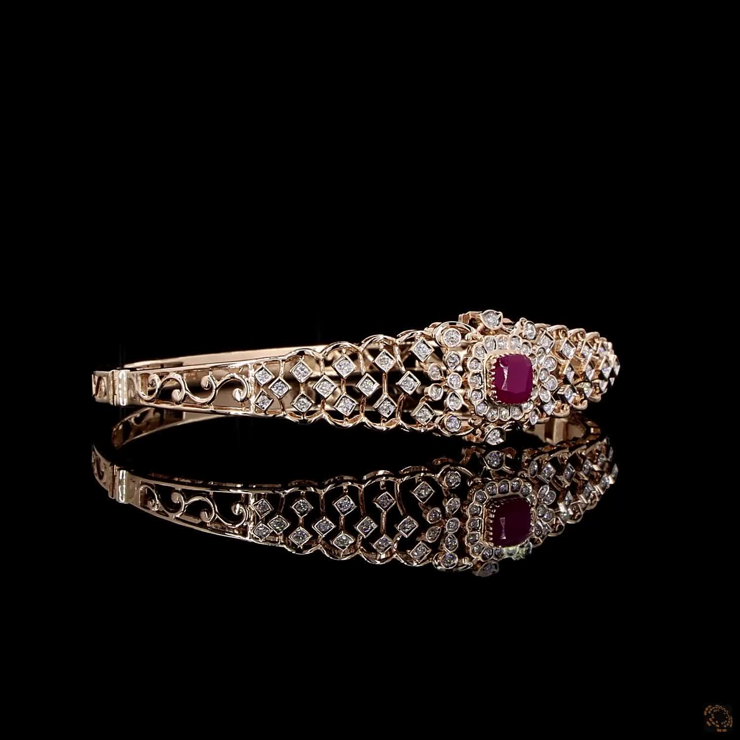 Ruby Diamond Bracelet in 18KT Rose Gold