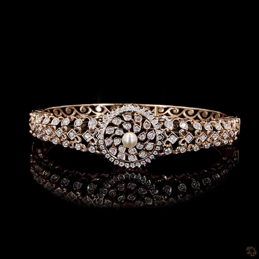 Pearl Diamond Bracelet in 18KT Rose Gold