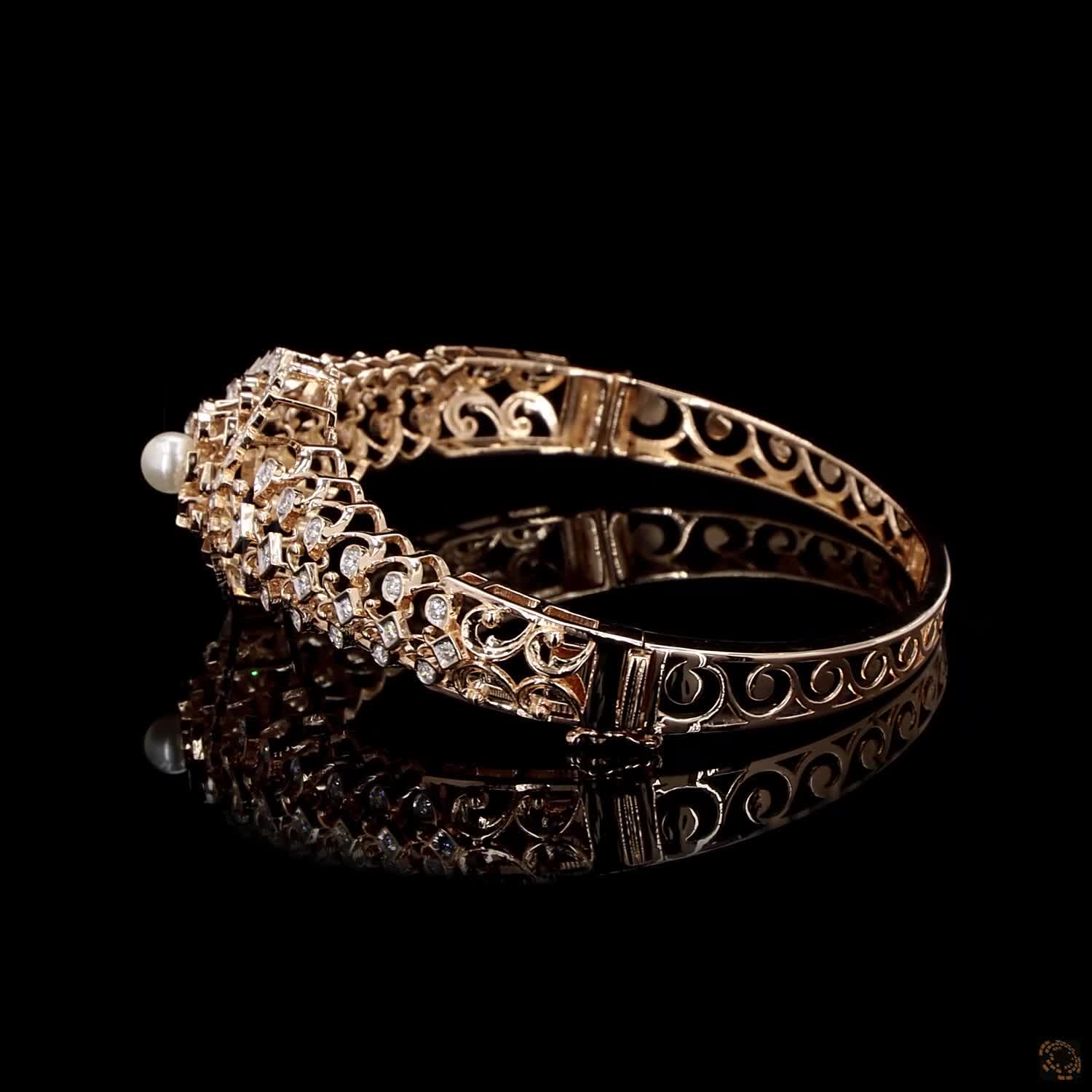 Pearl Diamond Bracelet in 18KT Rose Gold