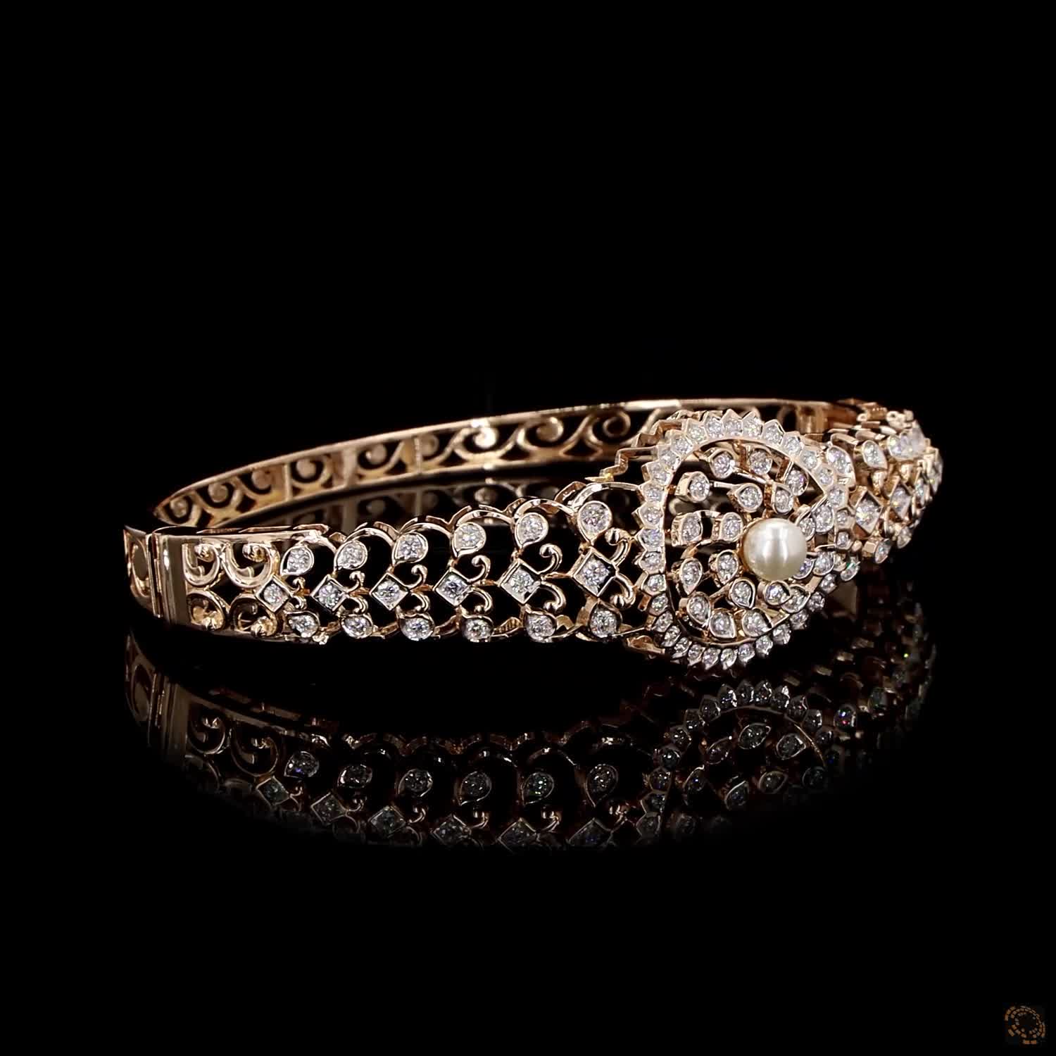 Pearl Diamond Bracelet in 18KT Rose Gold