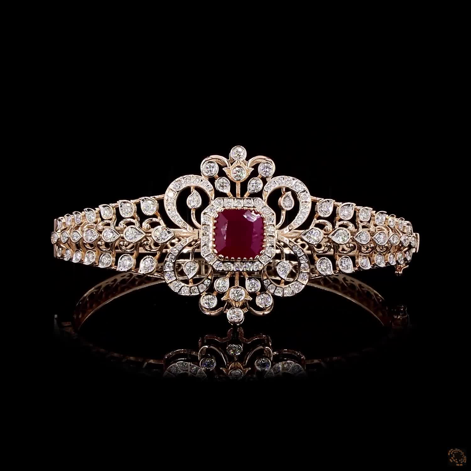 Ruby Diamond Bracelet in 18KT Rose Gold
