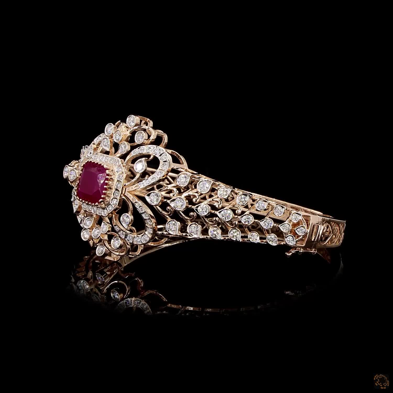 Ruby Diamond Bracelet in 18KT Rose Gold