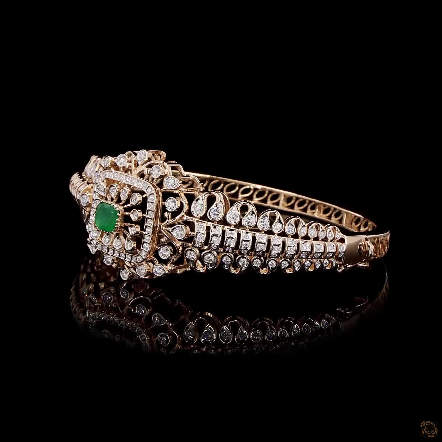 Emerald Diamond Bracelet in 18KT Rose Gold