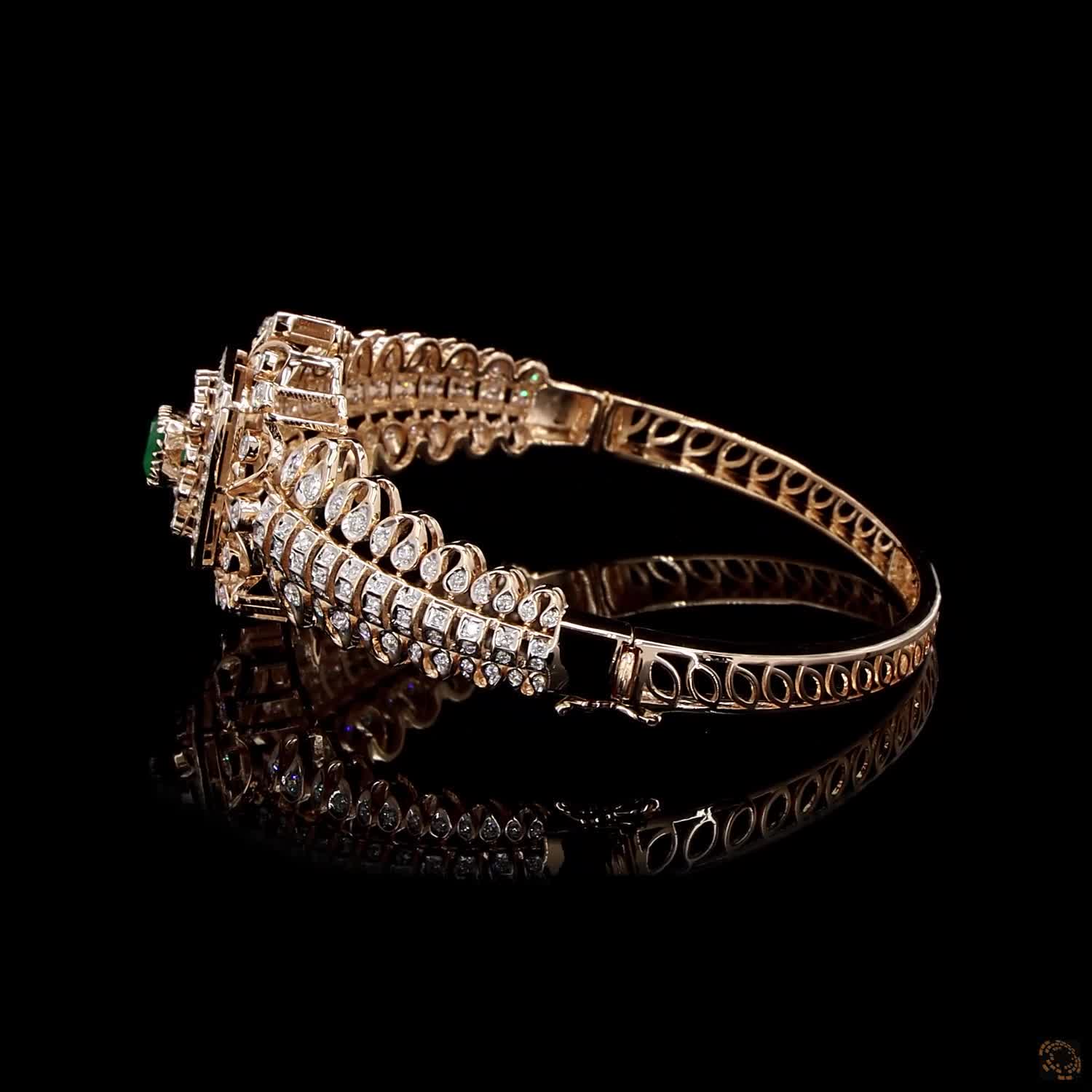 Emerald Diamond Bracelet in 18KT Rose Gold