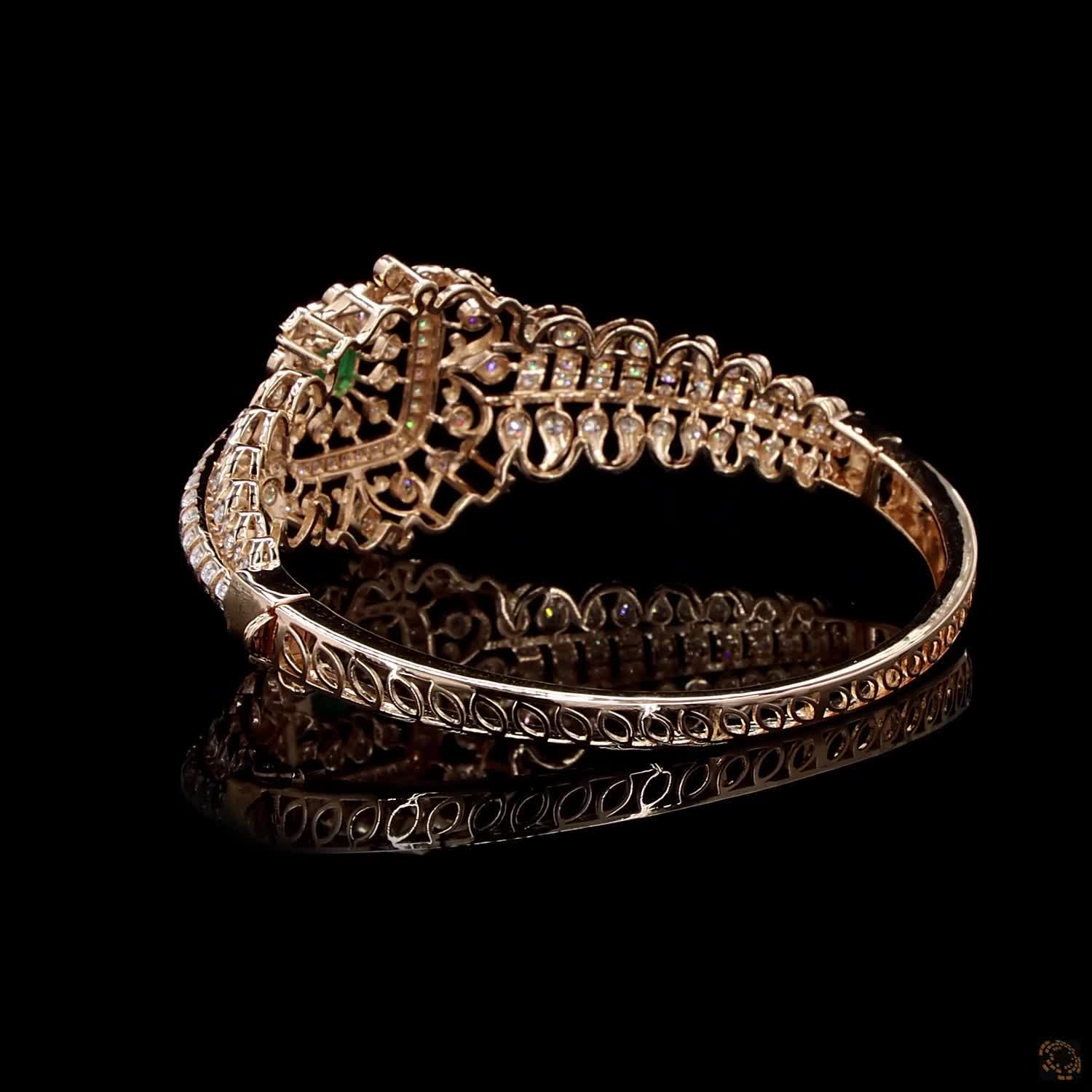 Emerald Diamond Bracelet in 18KT Rose Gold