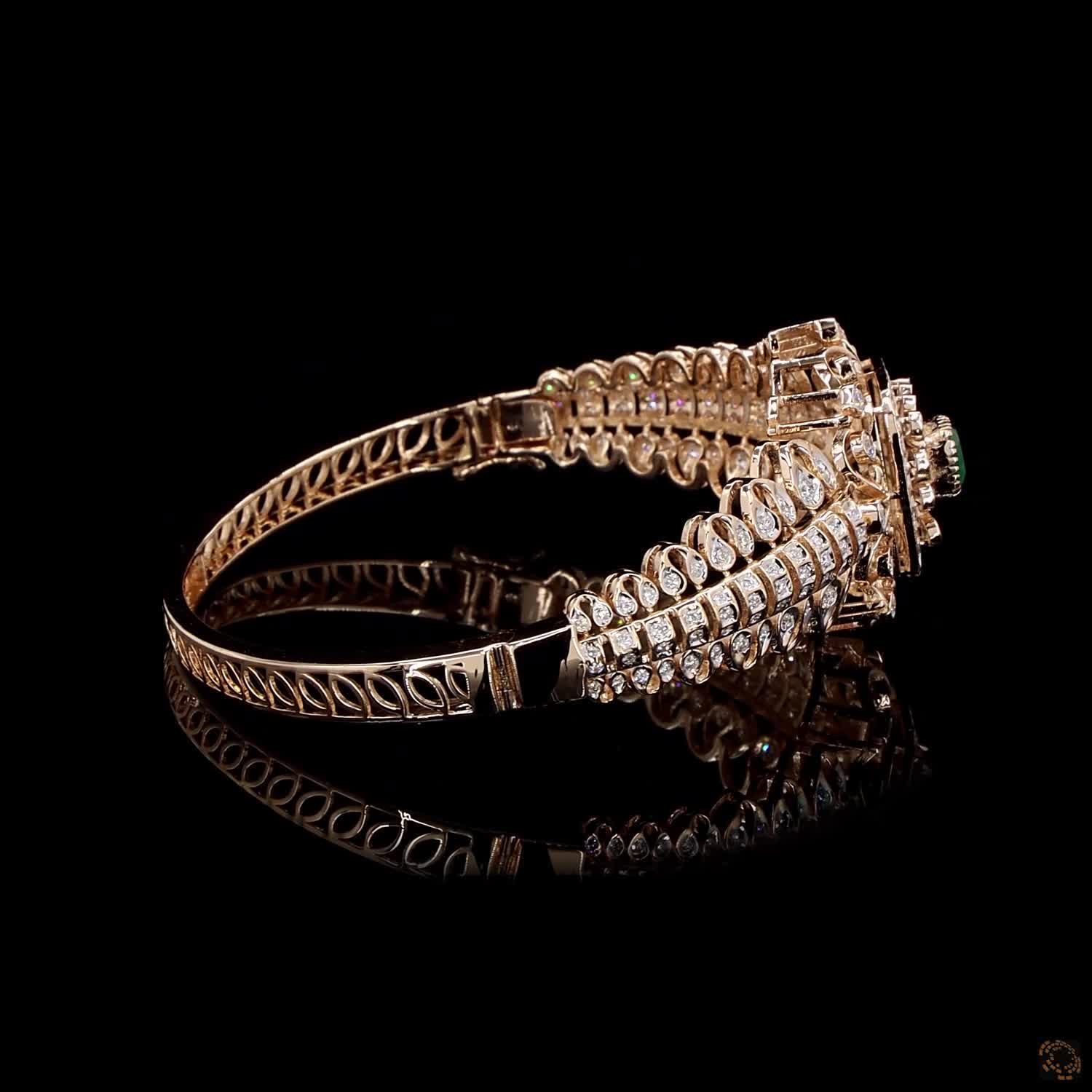 Emerald Diamond Bracelet in 18KT Rose Gold