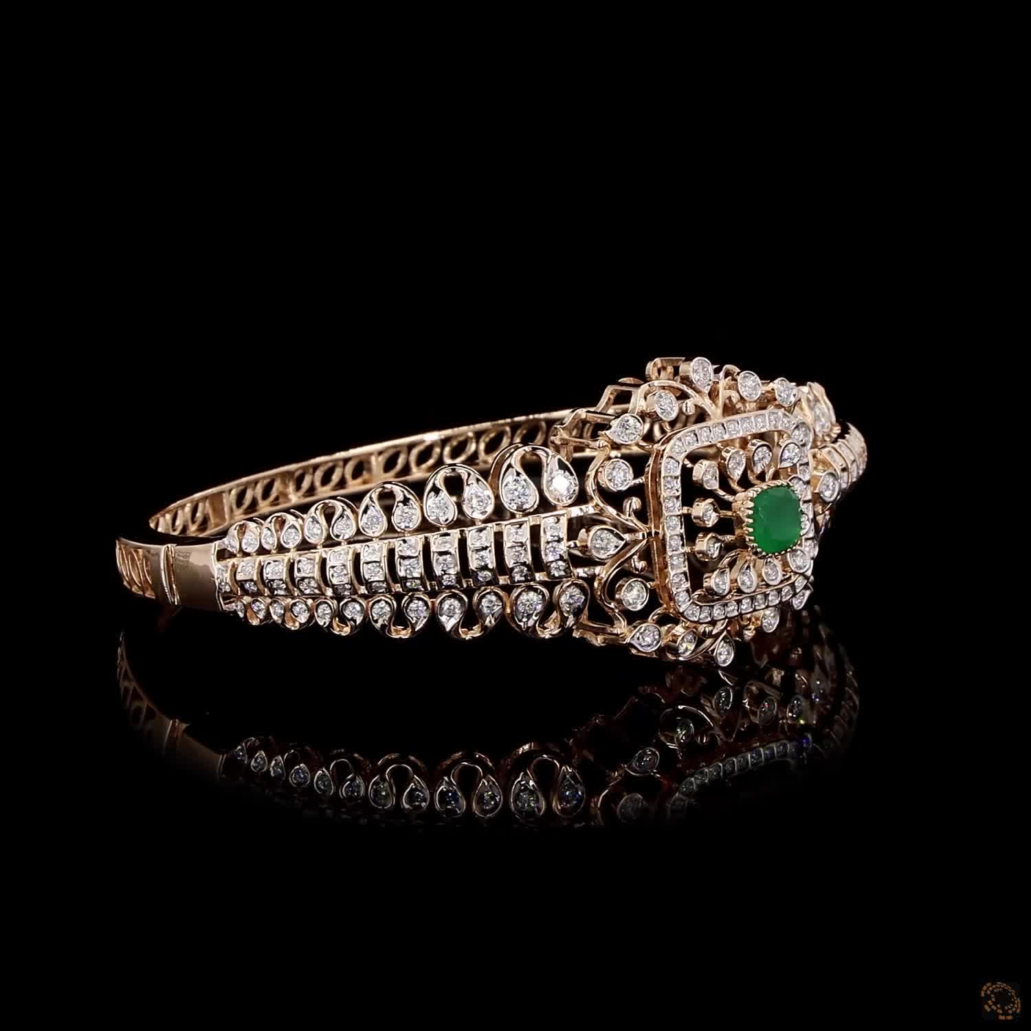 Emerald Diamond Bracelet in 18KT Rose Gold