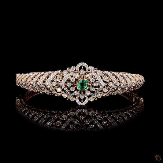 Emerald Diamond Bracelet in 18KT Rose Gold