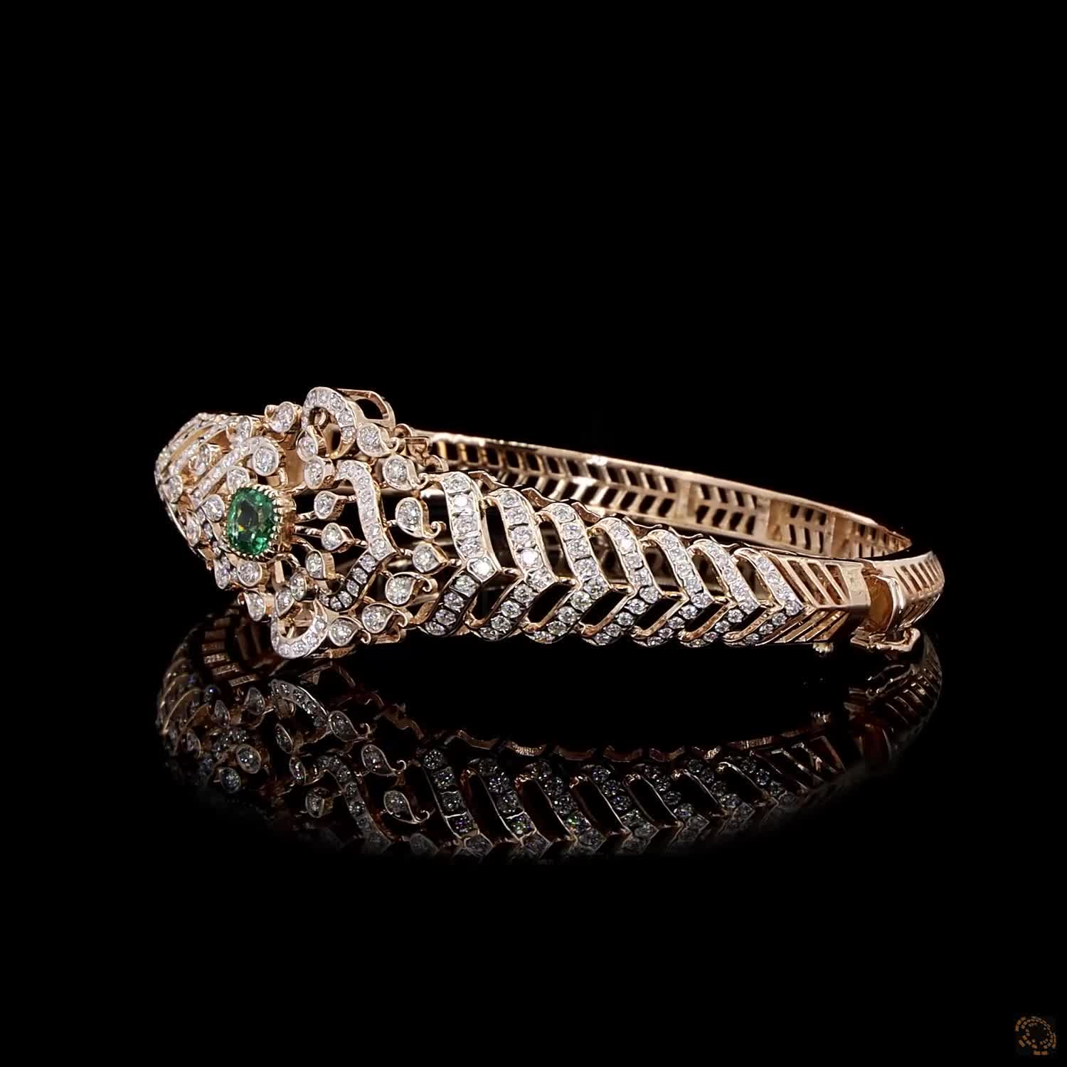 Emerald Diamond Bracelet in 18KT Rose Gold