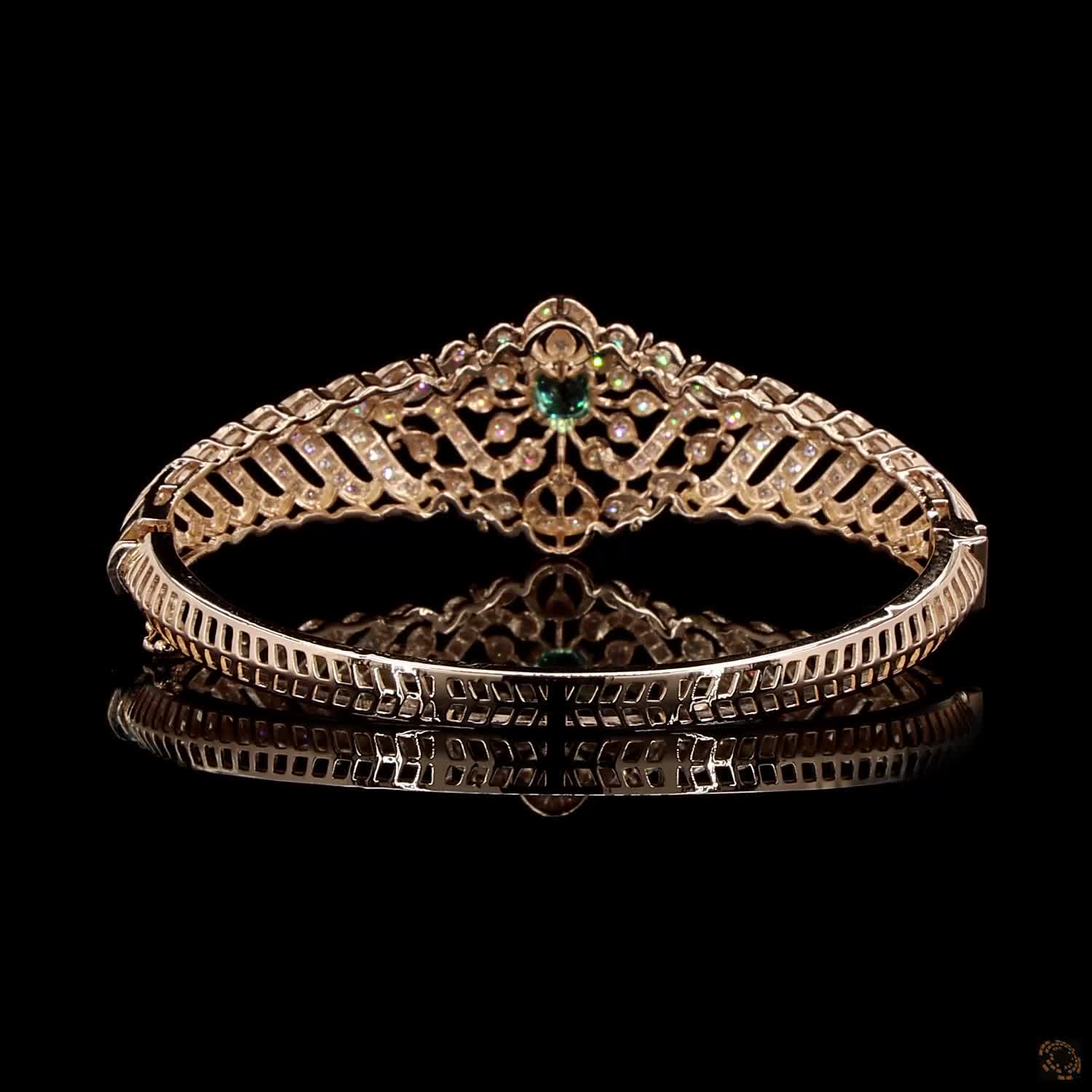 Emerald Diamond Bracelet in 18KT Rose Gold