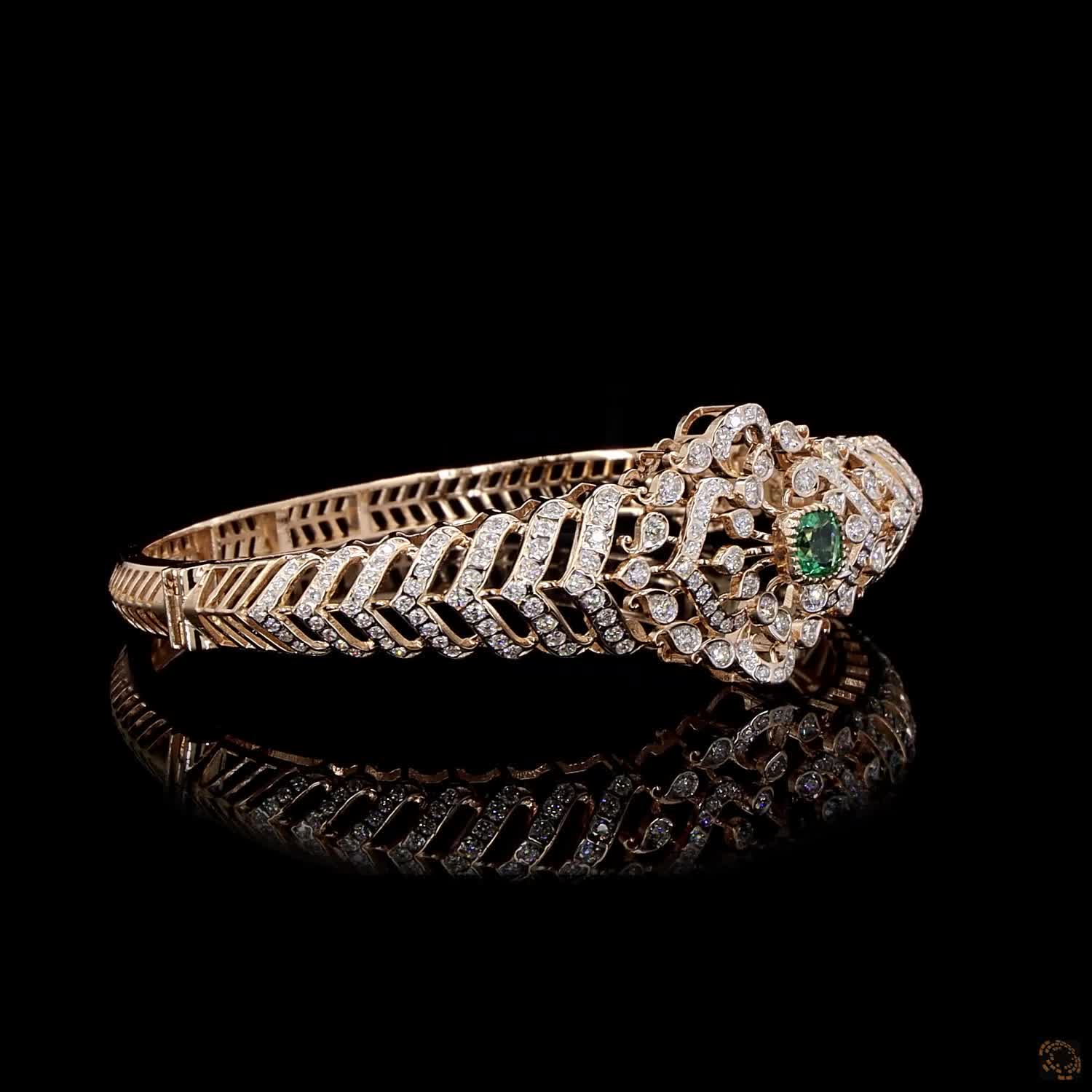 Emerald Diamond Bracelet in 18KT Rose Gold