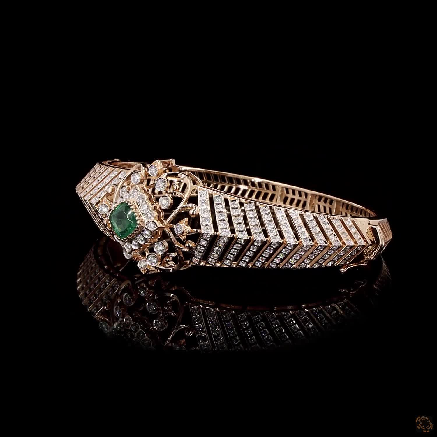 Emerald Diamond Bracelet in 18KT Rose Gold