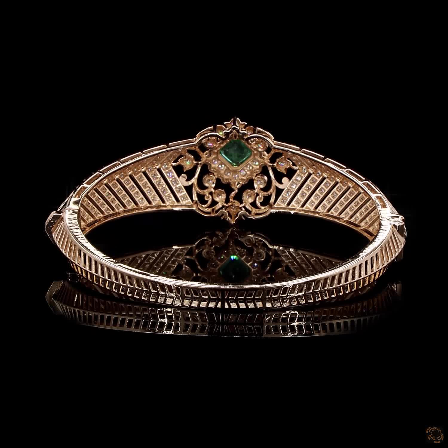Emerald Diamond Bracelet in 18KT Rose Gold