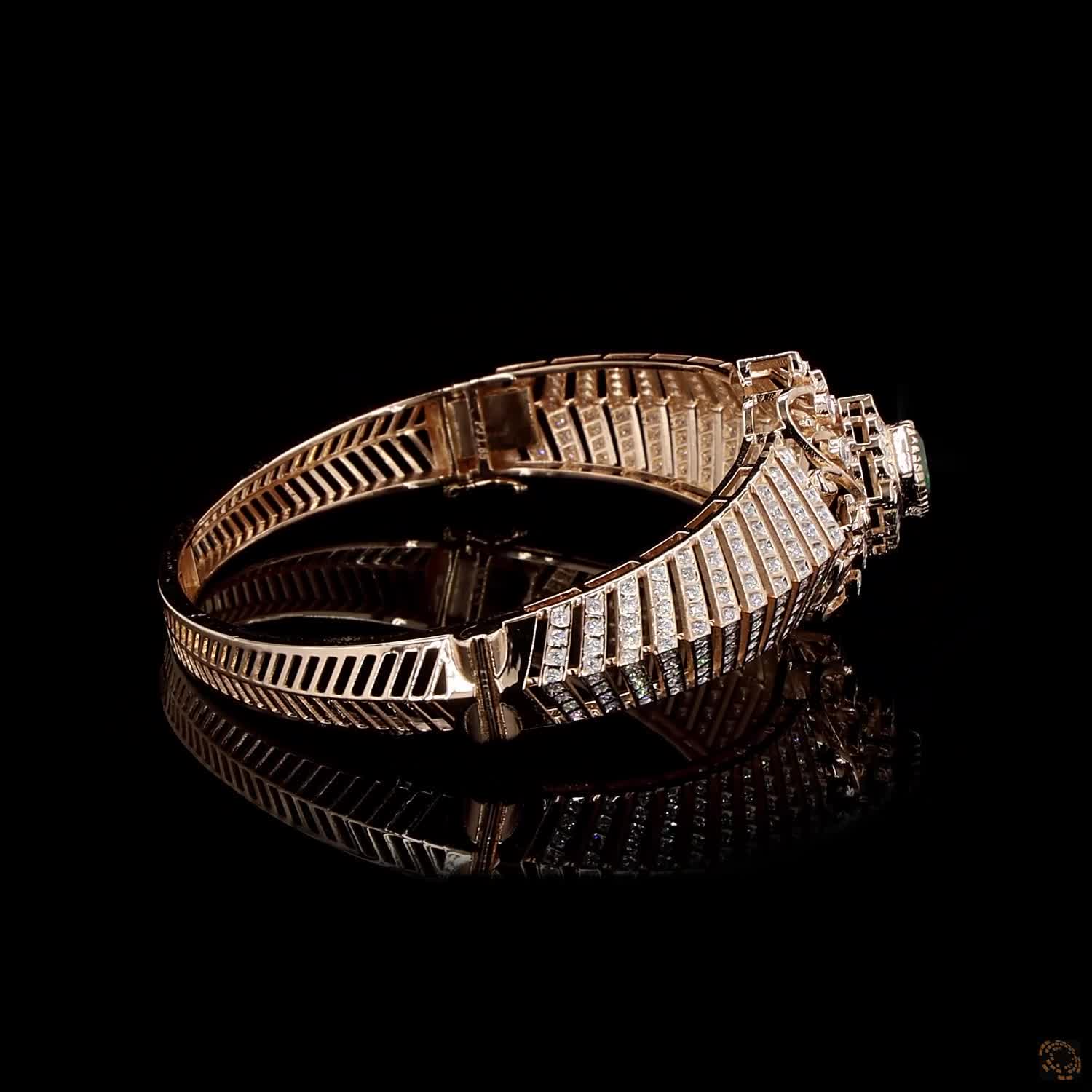 Emerald Diamond Bracelet in 18KT Rose Gold