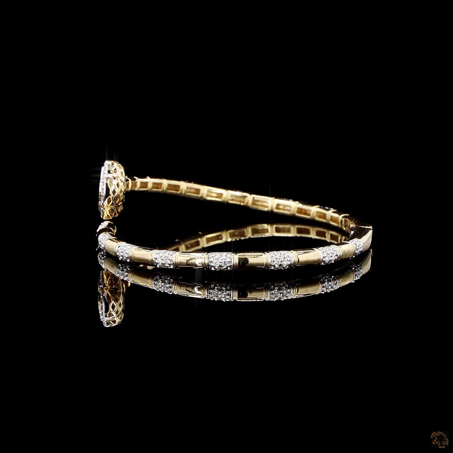 Emerald Diamond Bracelet in 18KT Yellow Gold