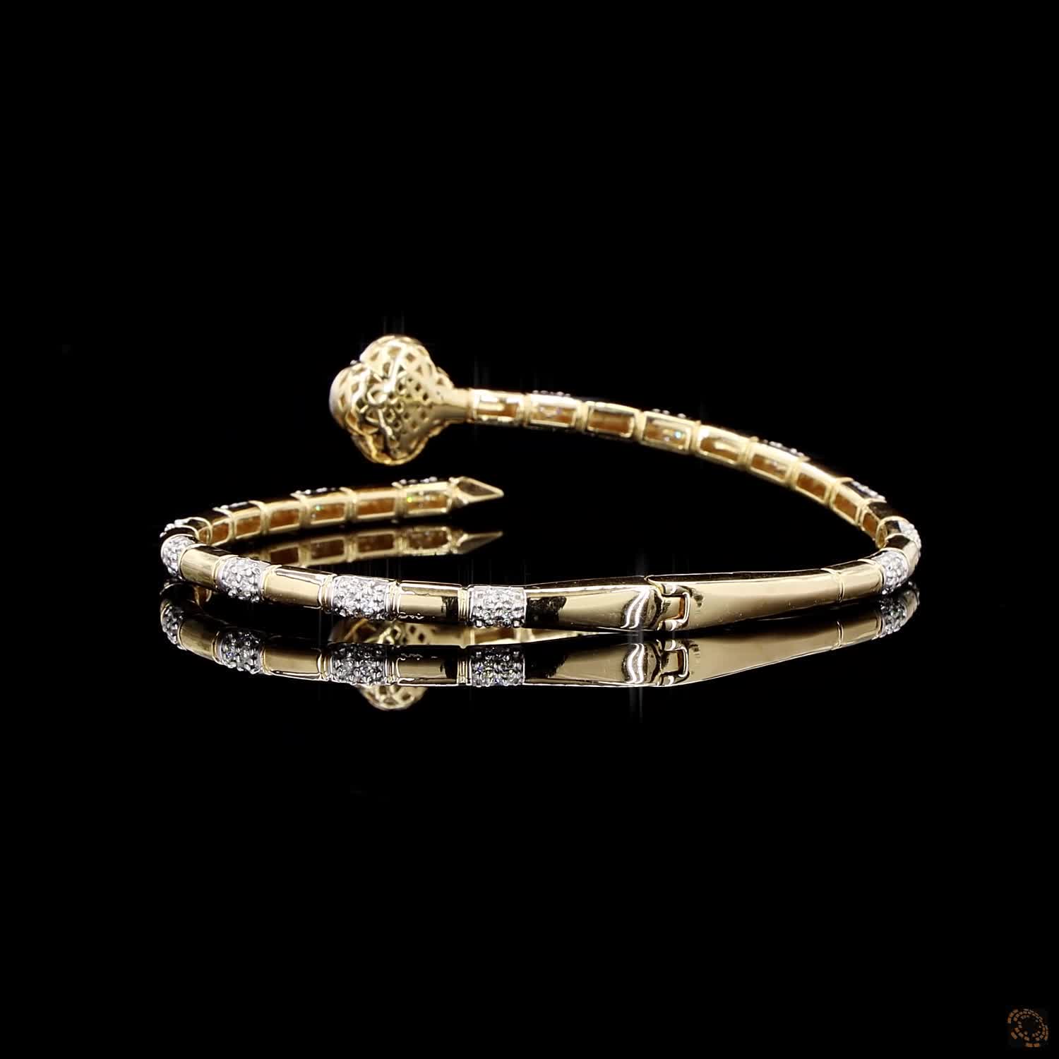 Emerald Diamond Bracelet in 18KT Yellow Gold