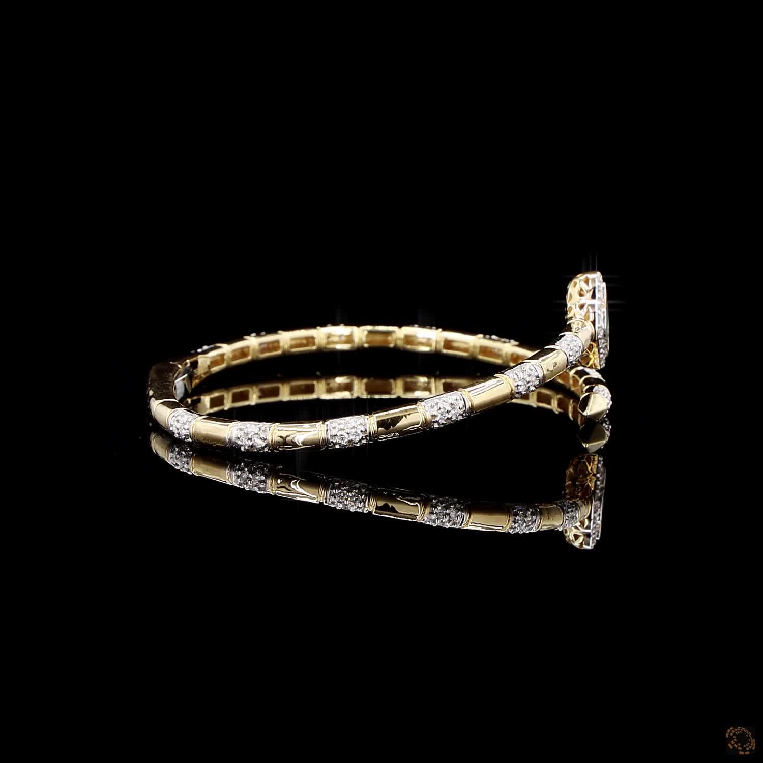 Emerald Diamond Bracelet in 18KT Yellow Gold