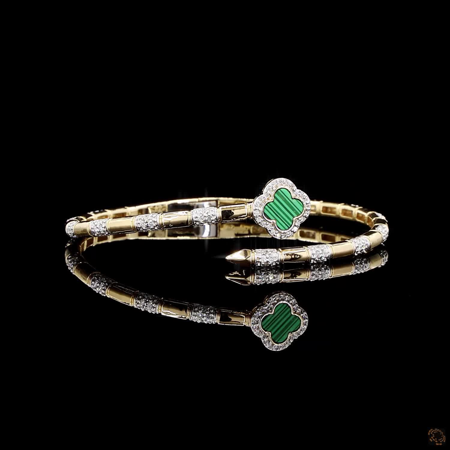 Emerald Diamond Bracelet in 18KT Yellow Gold