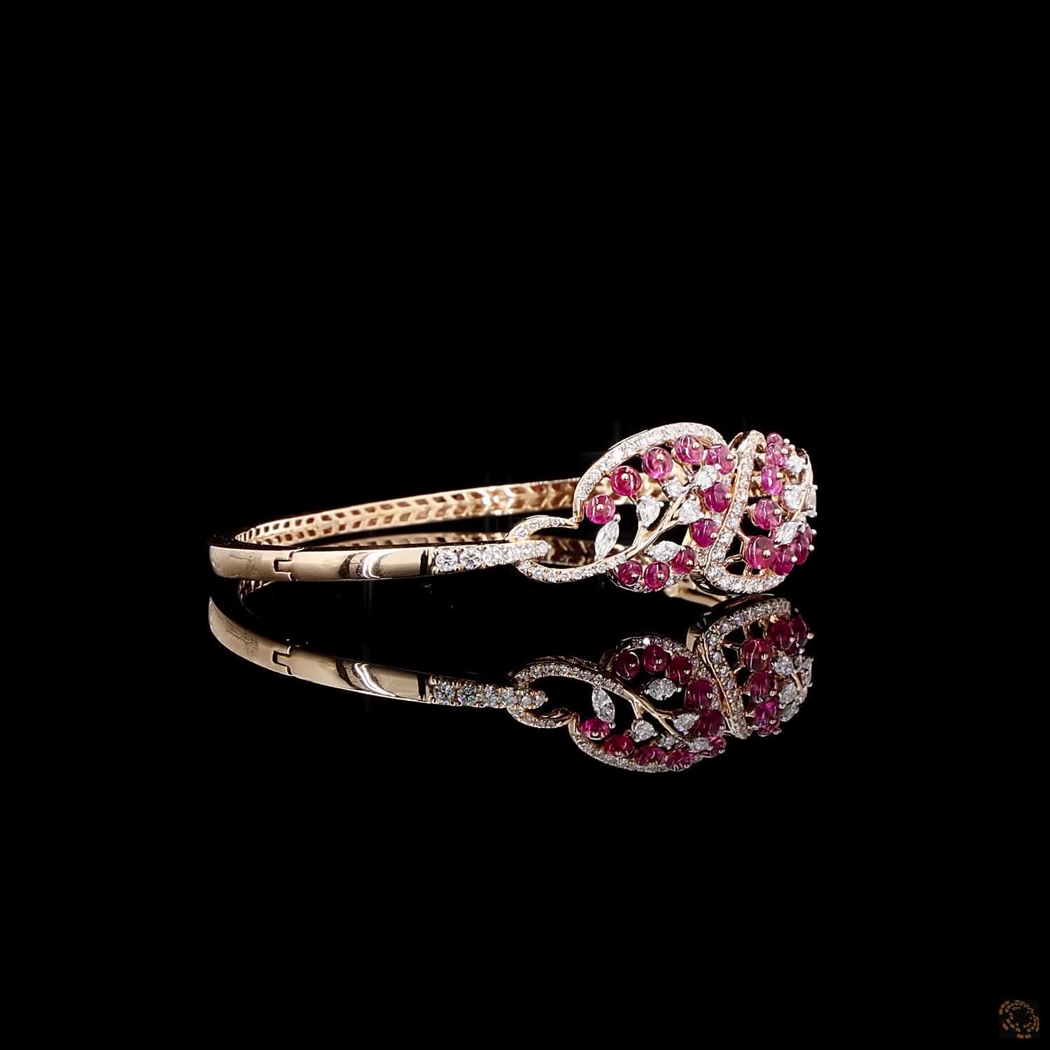 Pink Stone Diamond Bracelet in 18KT Rose Gold
