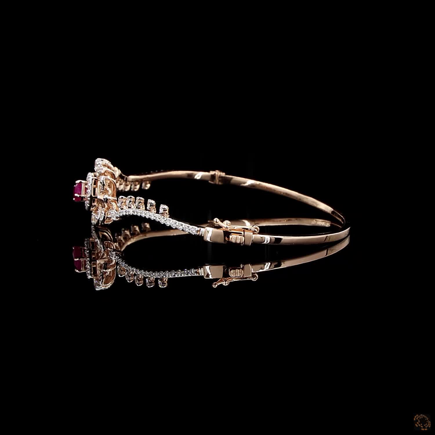 Ruby Diamond Bracelet in 18KT Yellow Gold