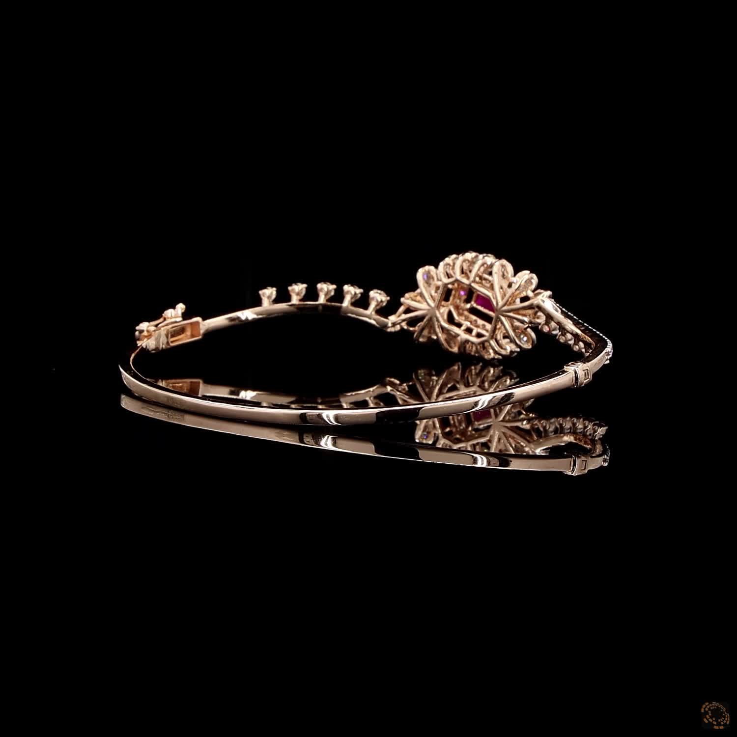 Ruby Diamond Bracelet in 18KT Yellow Gold