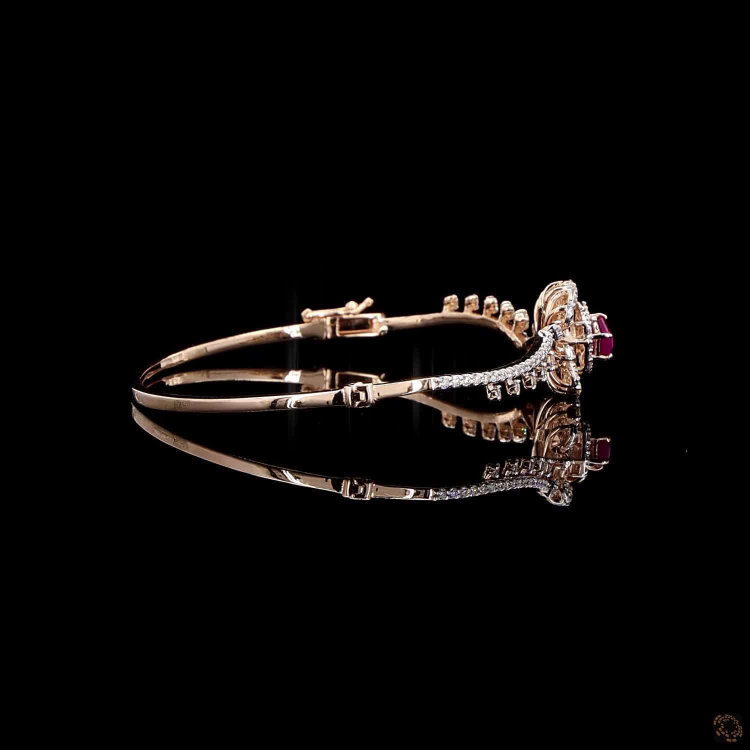 Ruby Diamond Bracelet in 18KT Yellow Gold