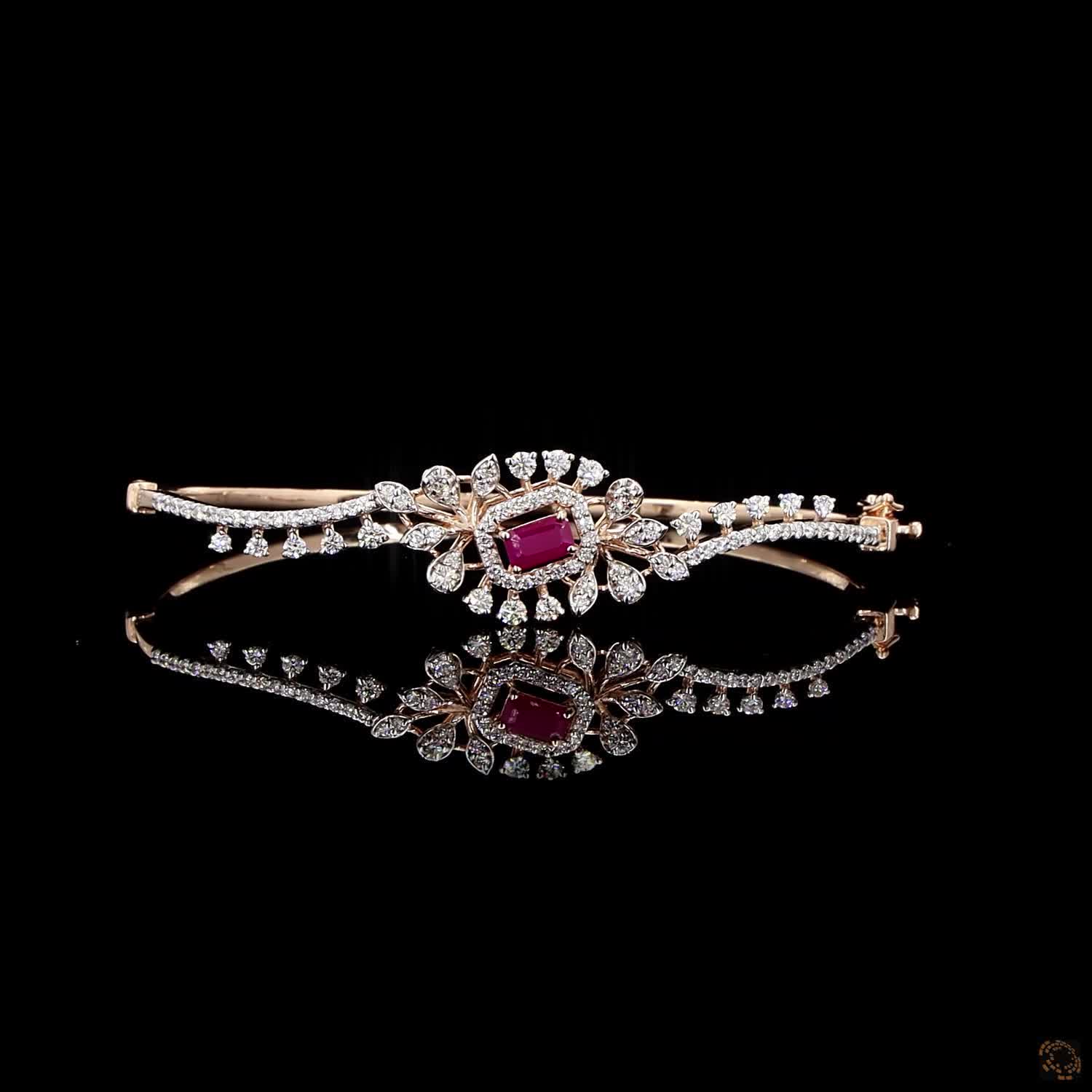 Ruby Diamond Bracelet in 18KT Yellow Gold