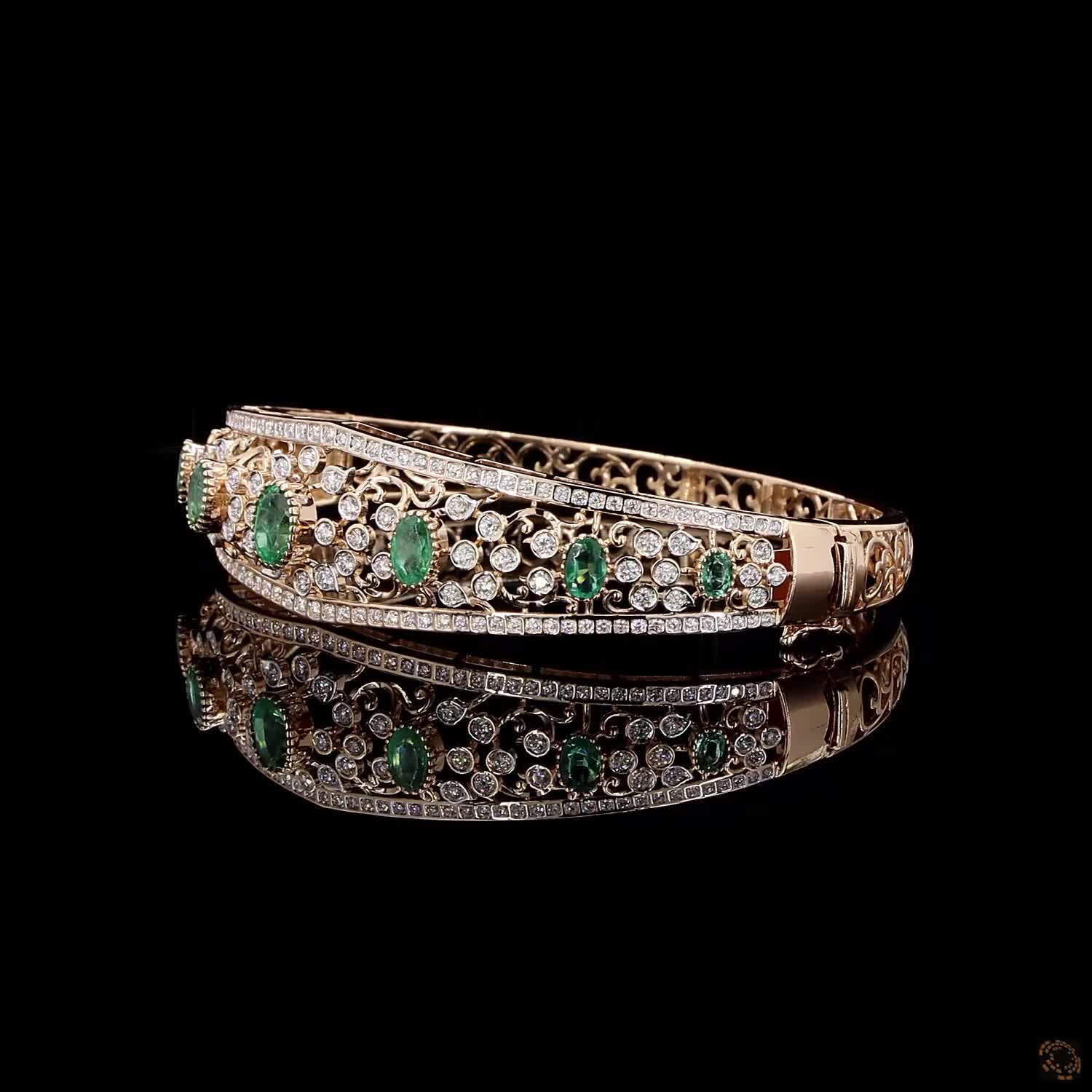 Emerald Diamond Bracelet in 18KT Rose Gold