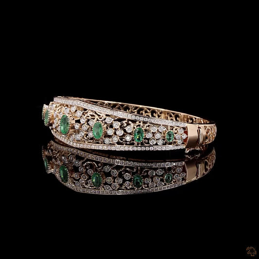 Emerald Diamond Bracelet in 18KT Rose Gold