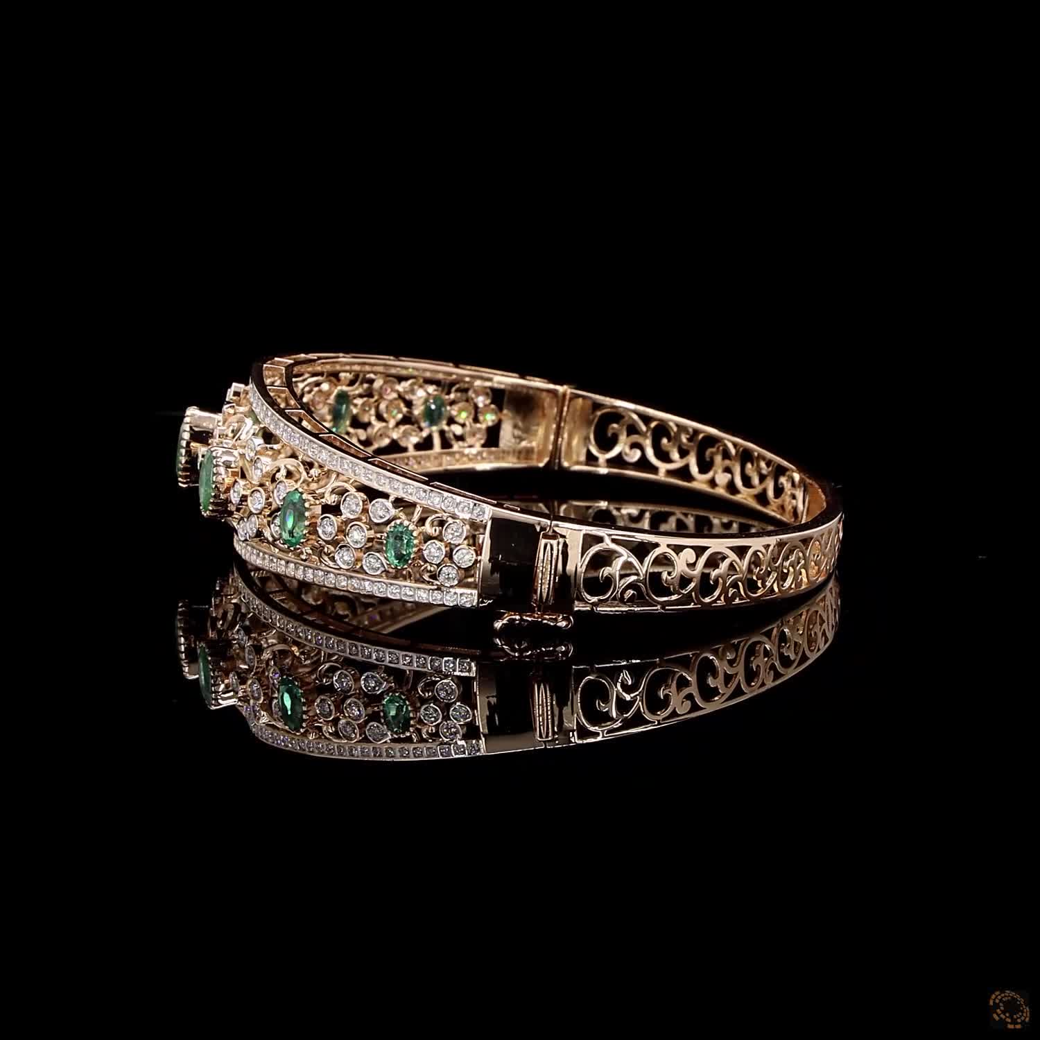 Emerald Diamond Bracelet in 18KT Rose Gold