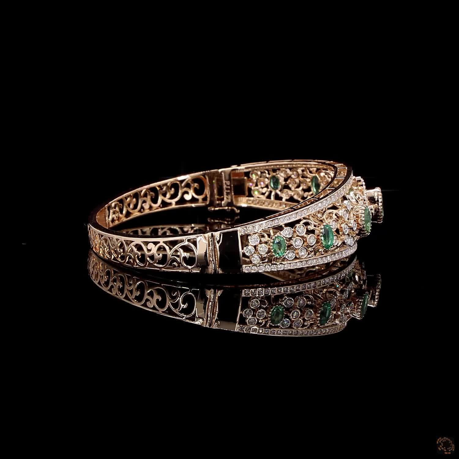 Emerald Diamond Bracelet in 18KT Rose Gold