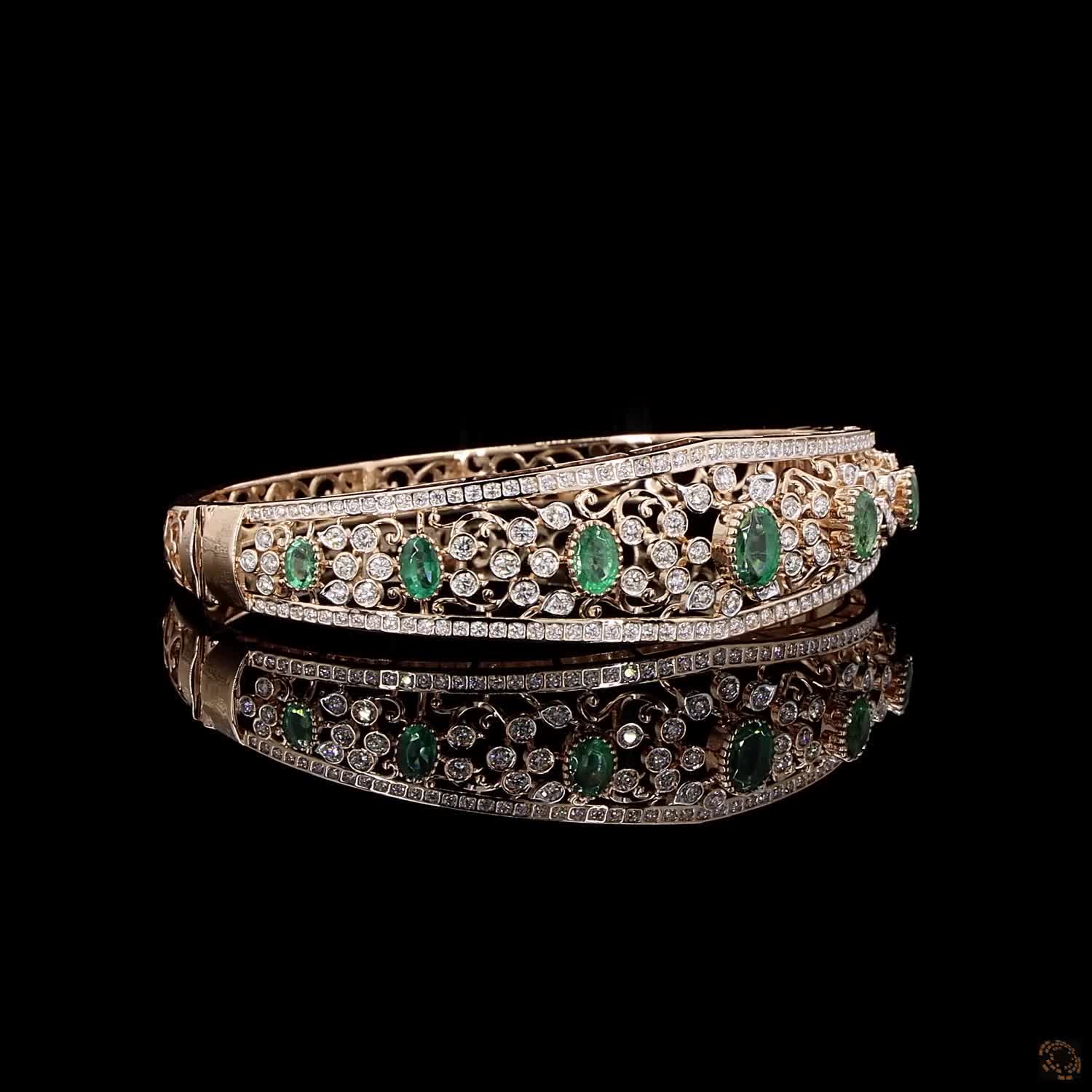 Emerald Diamond Bracelet in 18KT Rose Gold