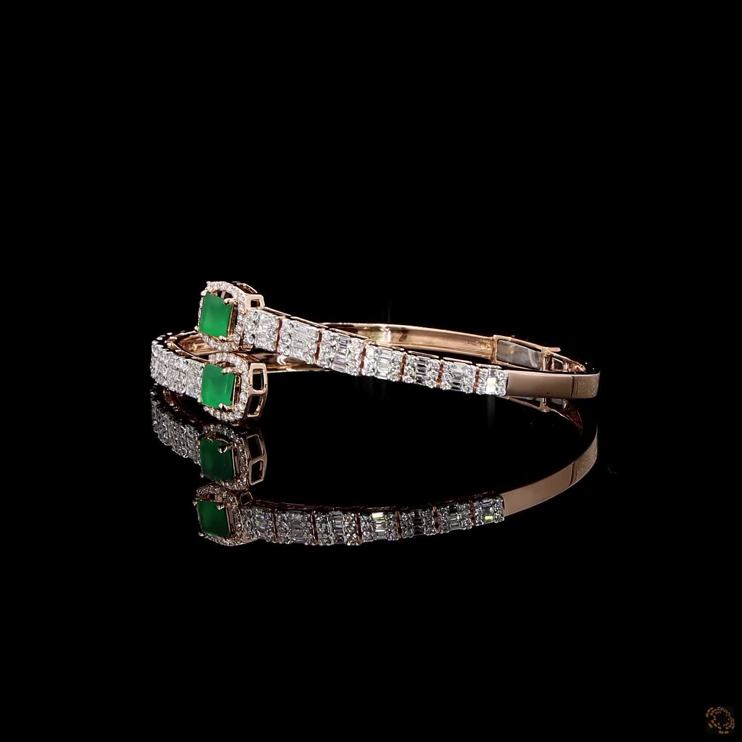 Emerald Diamond Bracelet in 18KT Rose Gold