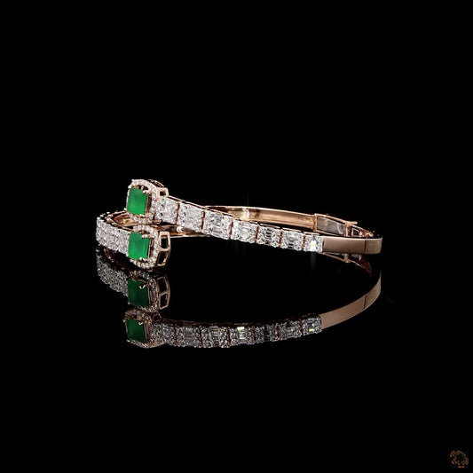 Emerald Diamond Bracelet in 18KT Rose Gold