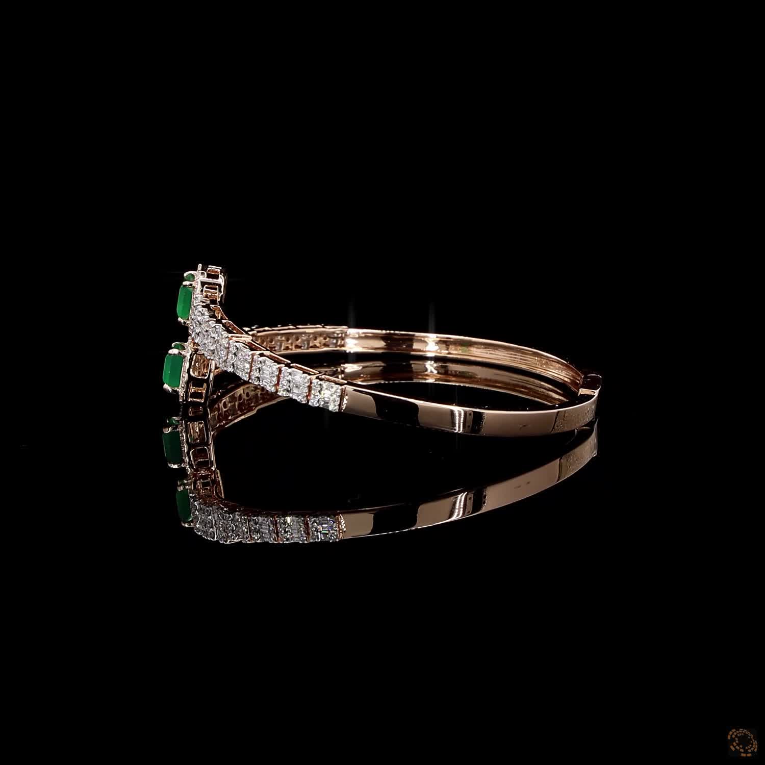 Emerald Diamond Bracelet in 18KT Rose Gold