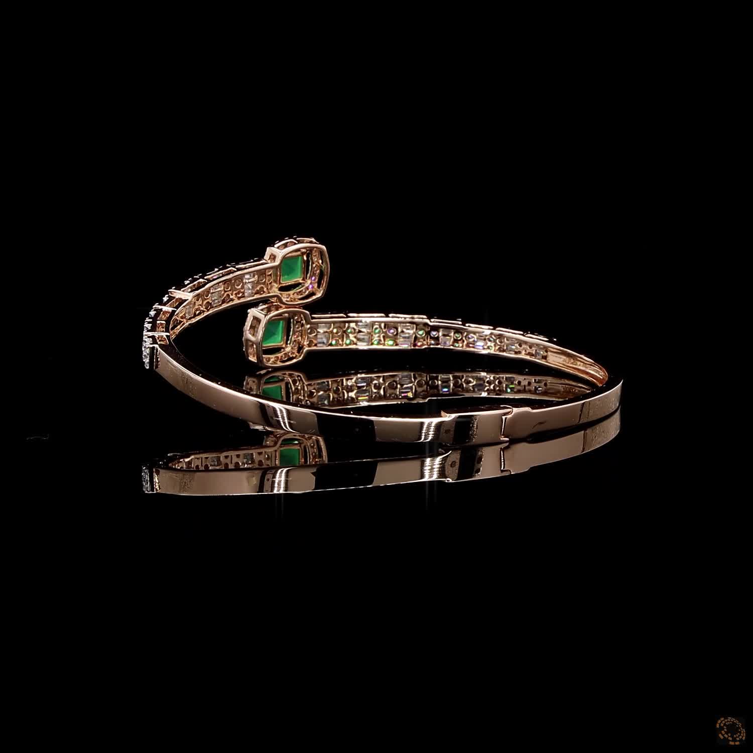 Emerald Diamond Bracelet in 18KT Rose Gold