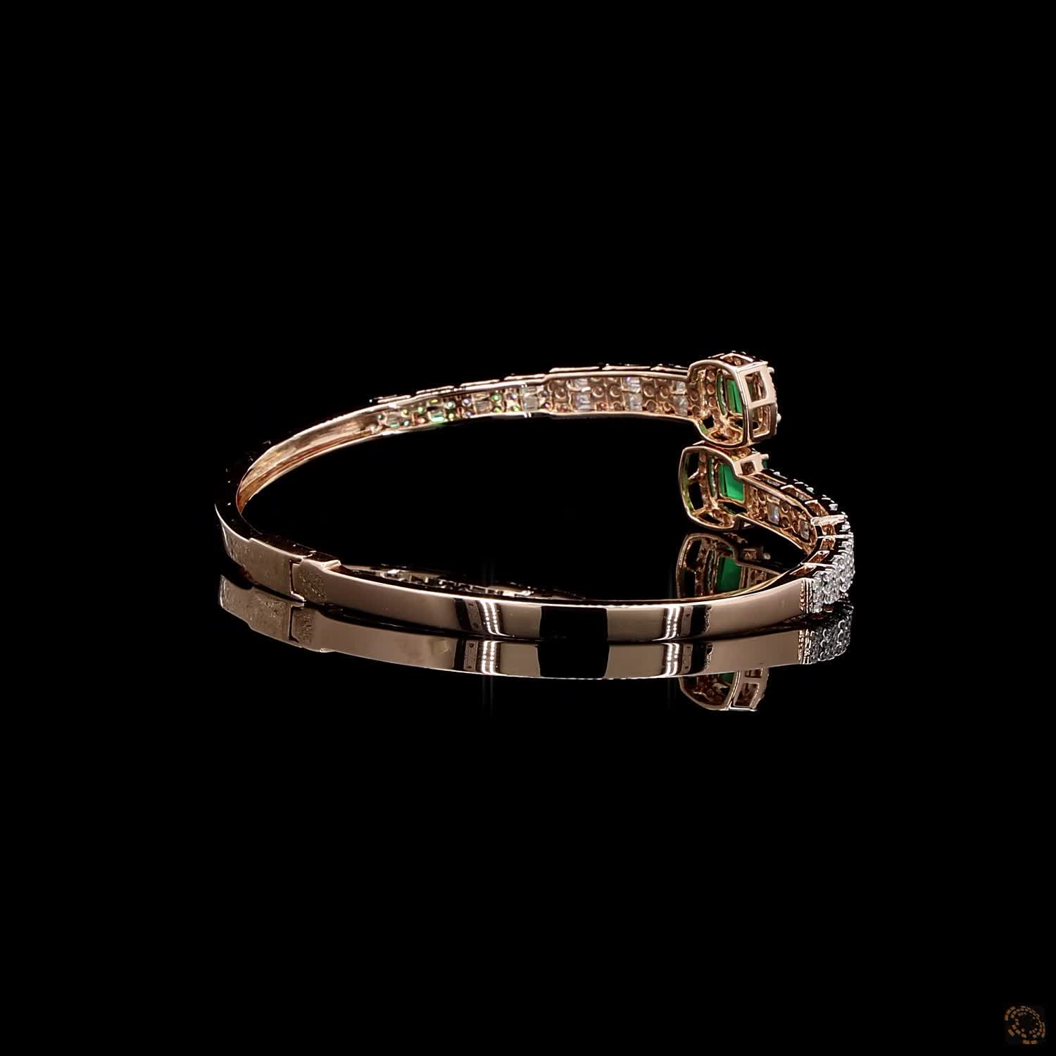 Emerald Diamond Bracelet in 18KT Rose Gold