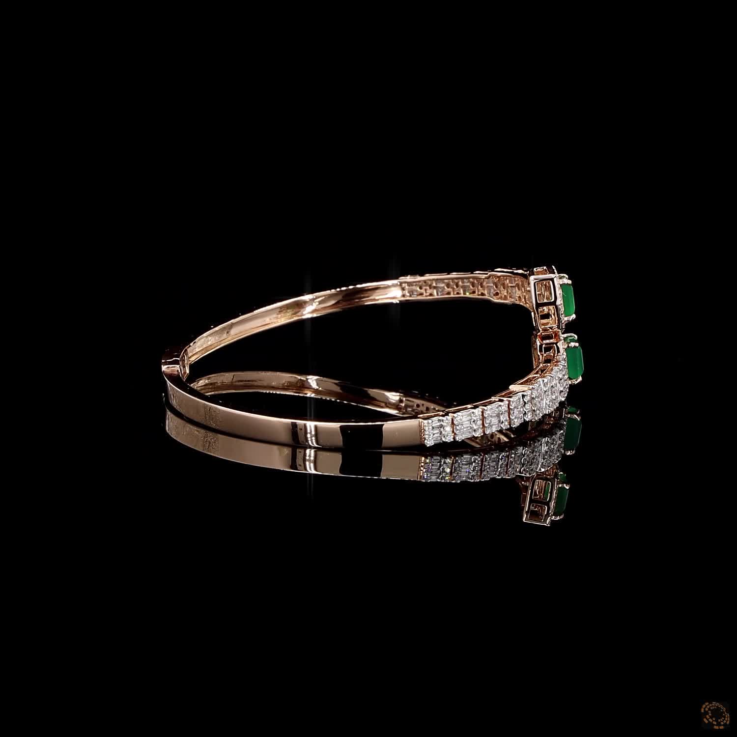 Emerald Diamond Bracelet in 18KT Rose Gold