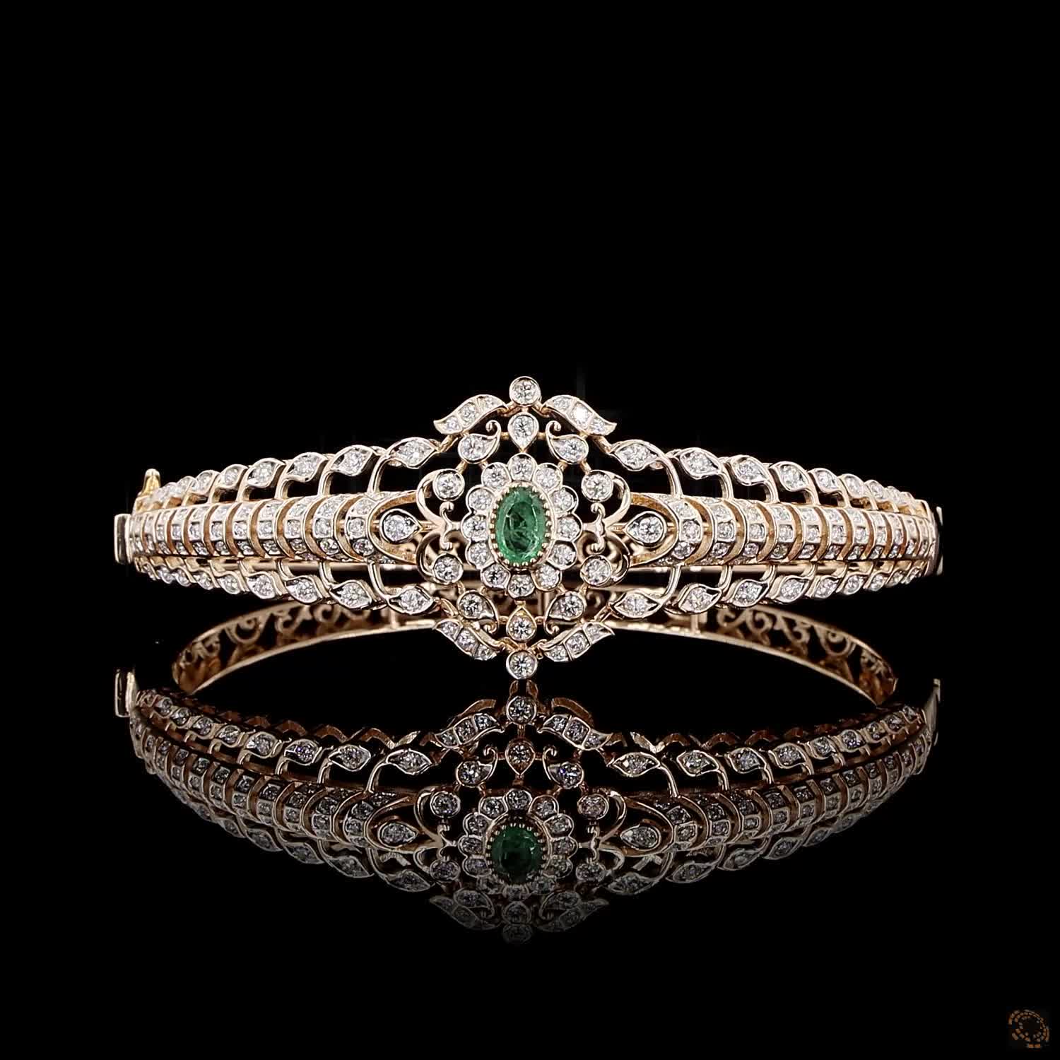 Emerald Diamond Bracelet in 18KT Rose Gold