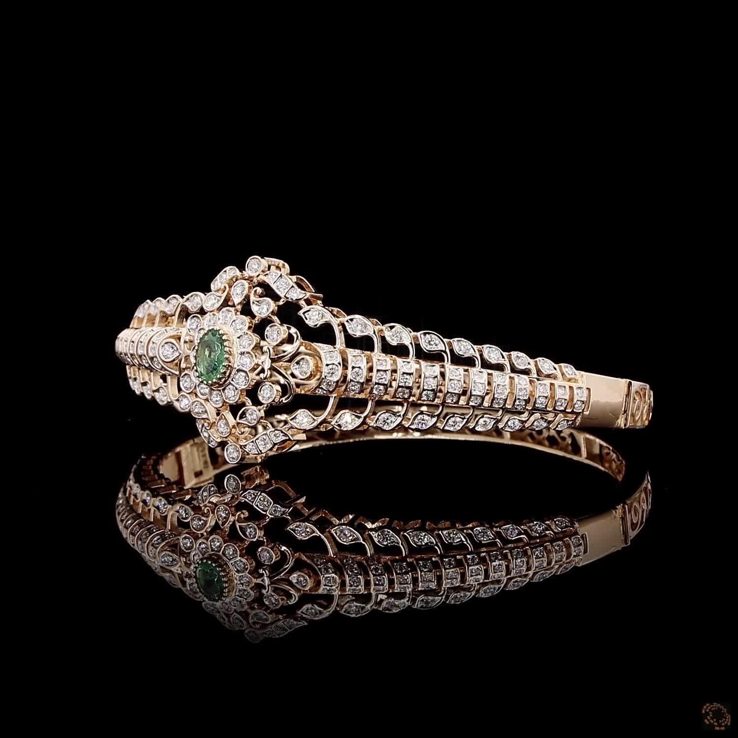 Emerald Diamond Bracelet in 18KT Rose Gold